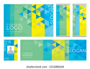 Abstract template layout with triangle shapes. Vector design layout for banners, presentations, flyers, poster and  roll-up displays.