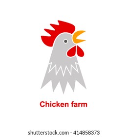 Abstract template logo Rooster. Logo for bird farms. 
flat vector illustration isolate on a white background