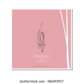 Abstract template with logo for wellness center, spa resort, beauty treatment. 