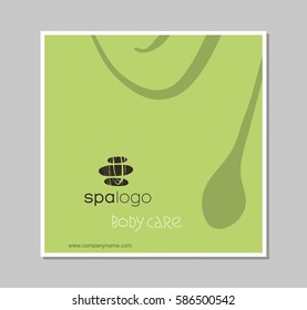 Abstract template with logo for wellness center, spa resort, beauty treatment. 