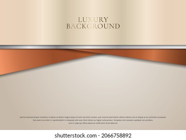 Abstract template luxury background 3D golden stripes line layer with space for your text. Vector graphic illustration