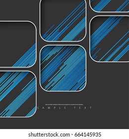 Abstract Template with Minimal Style. Modern Graphic Design Elements. Sharp Lines in Dark Background