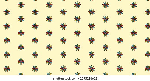 Abstract template. Modern flower pattern, great design for any purposes. Colorful flat vector illustration.