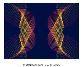 Abstract template with modern  wave design colorful digital line art background shiny wave with lines blend illustration wallpaper for design