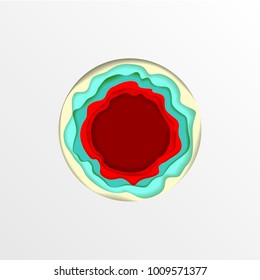 Abstract template with a multi-colored spot in the middle for creating posters, booklets, leaflets, banners. Background with a multilayered pattern.