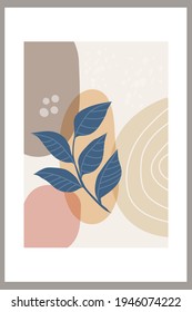 Plantilla abstracta, formas orgánicas simples y elementos botánicos naturales. Collage, minimalista y natural en las paredes. Colores de tierra pasteles. Banners vectores para postales y portadas para redes sociales