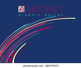 Abstract template of page with variegated strips. Vector graphic design of poster layout. Template with thin strips