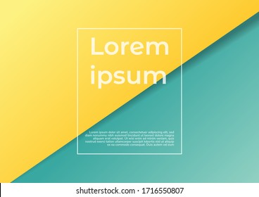 Abstract template paper sheet overlap blue and yellow pastel color background. You can use for ad, poster, template, business presentation. Vector illustration