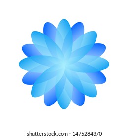 Abstract template pattern. Blue gradient floral shape. Element for design.
