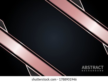Abstract template pink gold geometric contrast black background.  You can use for template brochure design. poster, banner web, flyer, etc.Vector illustration
