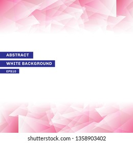 Abstract template pink low poly trendy white background with copy space. You can use for website, brochure, flyer, cover, banner, etc. Vector illustration