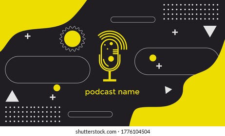 ABSTRACT TEMPLATE PODCAST FLAT COLOR BACKGROUND VECTOR. GOOD FOR COVER DESIGN, BANNER, WEB,SOCIAL MEDIA