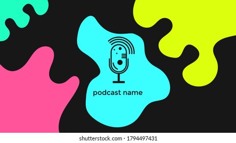ABSTRACT TEMPLATE PODCAST FLAT COLOR BACKGROUND VECTOR. GOOD FOR COVER DESIGN, BANNER, WEB,SOCIAL MEDIA