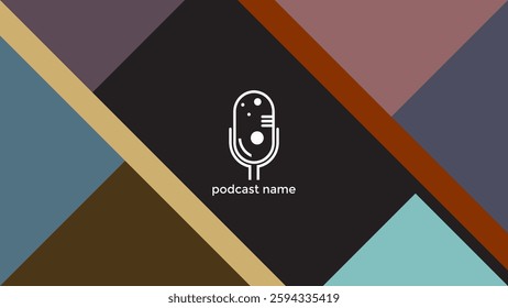 ABSTRACT TEMPLATE PODCAST FLAT PASTEL COLOR WITH GEOMETRIC SHAPES DESIGN BACKGROUND VECTOR. GOOD FOR COVER, BANNER, WEB,SOCIAL MEDIA