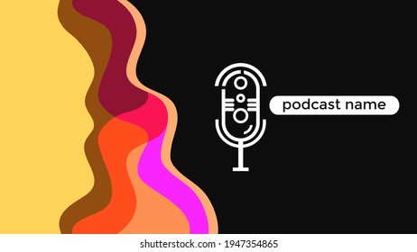 ABSTRACT TEMPLATE PODCAST GRADIENT COLOR BACKGROUND VECTOR. GOOD FOR COVER DESIGN, BANNER, WEB,SOCIAL MEDIA