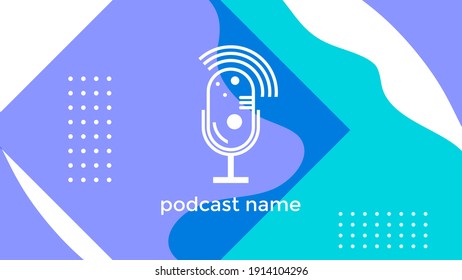 ABSTRACT TEMPLATE PODCAST MICROPHONE DESIGN BACKGROUND VECTOR. GOOD FOR COVER DESIGN, BANNER, WEB,SOCIAL MEDIA
