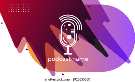 ABSTRACT TEMPLATE PODCAST MICROPHONE DESIGN.COLOR BACKGROUND WITH GRADIENT VECTOR. GOOD FOR COVER DESIGN, BANNER, WEB,SOCIAL MEDIA