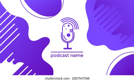 ABSTRACT TEMPLATE PODCAST MICROPHONE DESIGN.COLOR BACKGROUND WITH GRADIENT VECTOR. GOOD FOR COVER DESIGN, BANNER, WEB,SOCIAL MEDIA