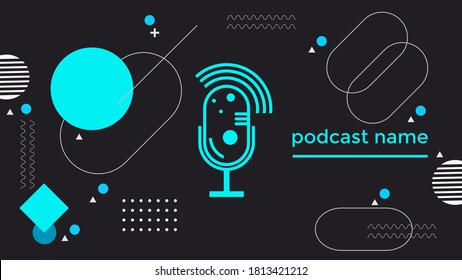 ABSTRACT TEMPLATE PODCAST MICROPHONE FLAT COLOR LIQUID DESIGN BACKGROUND VECTOR. GOOD FOR COVER DESIGN, BANNER, WEB,SOCIAL MEDIA