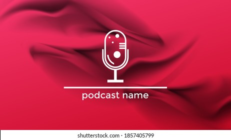 ABSTRACT TEMPLATE PODCAST MICROPHONE FLAT COLOR LIQUID DESIGN BACKGROUND VECTOR. GOOD FOR COVER DESIGN, BANNER, WEB,SOCIAL MEDIA