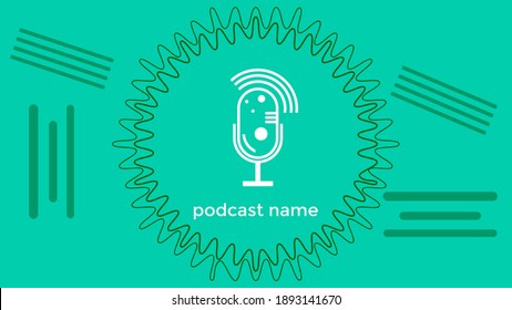 ABSTRACT TEMPLATE PODCAST MICROPHONE FLAT COLOR LIQUID DESIGN BACKGROUND VECTOR. GOOD FOR COVER DESIGN, BANNER, WEB,SOCIAL MEDIA