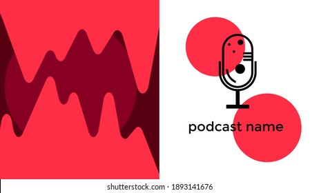 ABSTRACT TEMPLATE PODCAST MICROPHONE FLAT COLOR LIQUID DESIGN BACKGROUND VECTOR. GOOD FOR COVER DESIGN, BANNER, WEB,SOCIAL MEDIA