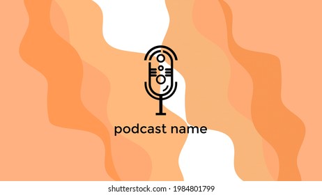 PLANTILLA ABSTRACTA PODCAST VECTOR DE FONDO DE DISEÑO LÍQUIDO DE COLOR PLANO DE MICRÓFONO PLANO. BUENO PARA EL DISEÑO DE CUBIERTA, BANNER, WEB, MEDIOS SOCIALES