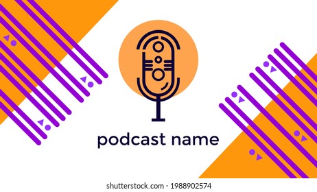ABSTRACT TEMPLATE PODCAST MICROPHONE FLAT COLOR LIQUID DESIGN BACKGROUND VECTOR. GOOD FOR COVER DESIGN, BANNER, WEB,SOCIAL MEDIA