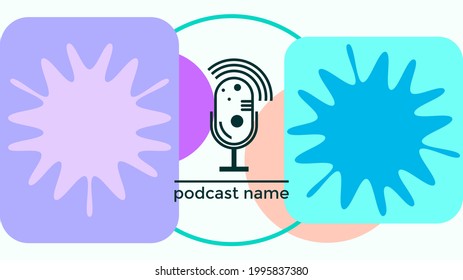 PLANTILLA ABSTRACTA PODCAST VECTOR DE FONDO DE DISEÑO LÍQUIDO DE COLOR PLANO DE MICRÓFONO PLANO. BUENO PARA EL DISEÑO DE CUBIERTA, BANNER, WEB, MEDIOS SOCIALES