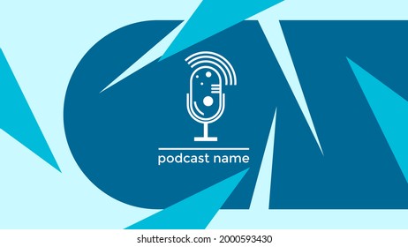 PLANTILLA ABSTRACTA PODCAST VECTOR DE FONDO DE DISEÑO LÍQUIDO DE COLOR PLANO DE MICRÓFONO PLANO. BUENO PARA EL DISEÑO DE CUBIERTA, BANNER, WEB, MEDIOS SOCIALES