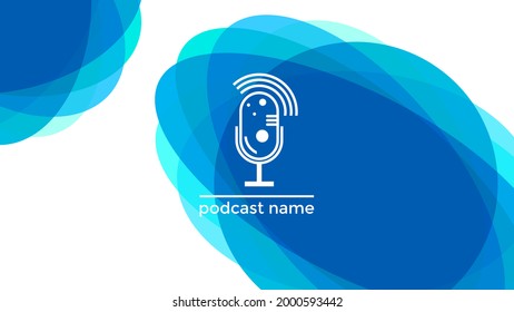 ABSTRACT TEMPLATE PODCAST MICROPHONE FLAT COLOR LIQUID DESIGN BACKGROUND VECTOR. GOOD FOR COVER DESIGN, BANNER, WEB,SOCIAL MEDIA