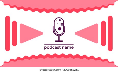 PLANTILLA ABSTRACTA PODCAST VECTOR DE FONDO DE DISEÑO LÍQUIDO DE COLOR PLANO DE MICRÓFONO PLANO. BUENO PARA EL DISEÑO DE CUBIERTA, BANNER, WEB, MEDIOS SOCIALES