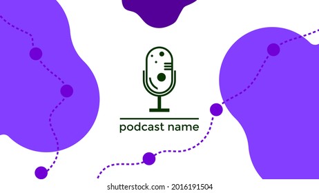 PLANTILLA ABSTRACTA PODCAST VECTOR DE FONDO DE DISEÑO LÍQUIDO DE COLOR PLANO DE MICRÓFONO PLANO. BUENO PARA EL DISEÑO DE CUBIERTA, BANNER, WEB, MEDIOS SOCIALES