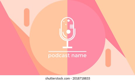 ABSTRACT TEMPLATE PODCAST MICROPHONE FLAT COLOR LIQUID DESIGN BACKGROUND VECTOR. GOOD FOR COVER DESIGN, BANNER, WEB,SOCIAL MEDIA