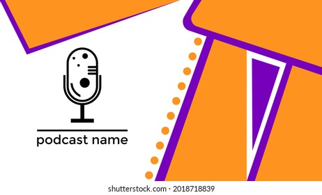PLANTILLA ABSTRACTA PODCAST VECTOR DE FONDO DE DISEÑO LÍQUIDO DE COLOR PLANO DE MICRÓFONO PLANO. BUENO PARA EL DISEÑO DE CUBIERTA, BANNER, WEB, MEDIOS SOCIALES