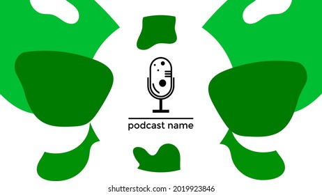 ABSTRACT TEMPLATE PODCAST MICROPHONE FLAT COLOR LIQUID DESIGN BACKGROUND VECTOR. GOOD FOR COVER DESIGN, BANNER, WEB,SOCIAL MEDIA