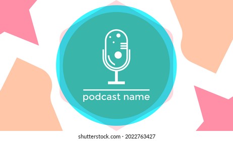 ABSTRACT TEMPLATE PODCAST MICROPHONE FLAT COLOR LIQUID DESIGN BACKGROUND VECTOR. GOOD FOR COVER DESIGN, BANNER, WEB,SOCIAL MEDIA
