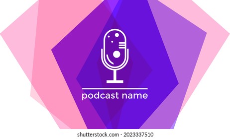 ABSTRACT TEMPLATE PODCAST MICROPHONE FLAT COLOR LIQUID DESIGN BACKGROUND VECTOR. GOOD FOR COVER DESIGN, BANNER, WEB,SOCIAL MEDIA