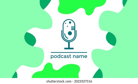 PLANTILLA ABSTRACTA PODCAST VECTOR DE FONDO DE DISEÑO LÍQUIDO DE COLOR PLANO DE MICRÓFONO PLANO. BUENO PARA EL DISEÑO DE CUBIERTA, BANNER, WEB, MEDIOS SOCIALES
