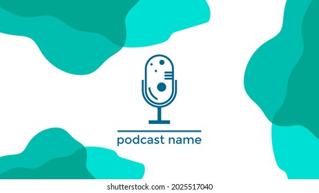 ABSTRACT TEMPLATE PODCAST MICROPHONE FLAT COLOR LIQUID DESIGN BACKGROUND VECTOR. GOOD FOR COVER DESIGN, BANNER, WEB,SOCIAL MEDIA