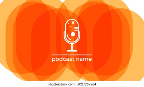 ABSTRAKTER TEMPLATENPODCAST MIKROFONFLACHENFLACHENFLACHT FARBFARBE, DESIGN HINTERGRUND VEKTOR. GUT FÜR COVER DESIGN, BANNER, WEB, SOZIALE MEDIEN