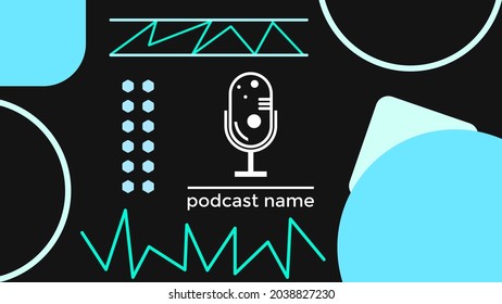 ABSTRACT TEMPLATE PODCAST MICROPHONE FLAT COLOR LIQUID DESIGN BACKGROUND VECTOR. GOOD FOR COVER DESIGN, BANNER, WEB,SOCIAL MEDIA