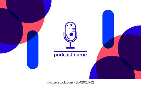 ABSTRACT TEMPLATE PODCAST MICROPHONE FLAT COLOR GEOMETRIC DESIGN BACKGROUND VECTOR. GOOD FOR COVER DESIGN, BANNER, WEB,SOCIAL MEDIA
