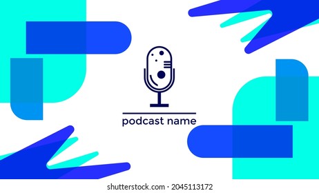 ABSTRACT TEMPLATE PODCAST MICROPHONE FLAT COLOR LIQUID DESIGN BACKGROUND VECTOR. GOOD FOR COVER DESIGN, BANNER, WEB,SOCIAL MEDIA