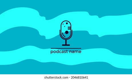 PLANTILLA ABSTRACTA PODCAST VECTOR DE FONDO DE DISEÑO LÍQUIDO DE COLOR PLANO DE MICRÓFONO PLANO. BUENO PARA EL DISEÑO DE CUBIERTA, BANNER, WEB, MEDIOS SOCIALES
