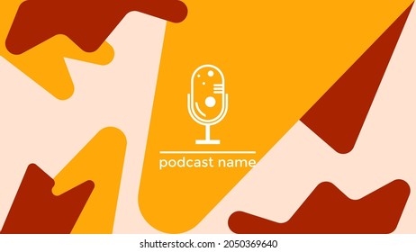 ABSTRACT TEMPLATE PODCAST MICROPHONE FLAT COLOR LIQUID DESIGN BACKGROUND VECTOR. GOOD FOR COVER DESIGN, BANNER, WEB,SOCIAL MEDIA