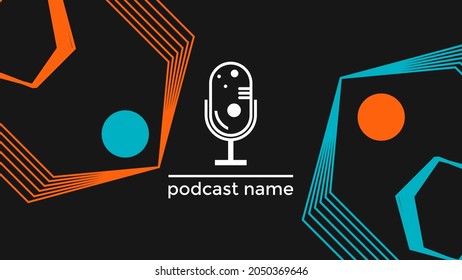 ABSTRACT TEMPLATE PODCAST MICROPHONE FLAT COLOR LIQUID DESIGN BACKGROUND VECTOR. GOOD FOR COVER DESIGN, BANNER, WEB,SOCIAL MEDIA