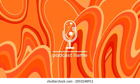 PLANTILLA ABSTRACTA PODCAST VECTOR DE FONDO DE DISEÑO LÍQUIDO DE COLOR PLANO DE MICRÓFONO PLANO. BUENO PARA EL DISEÑO DE CUBIERTA, BANNER, WEB, MEDIOS SOCIALES