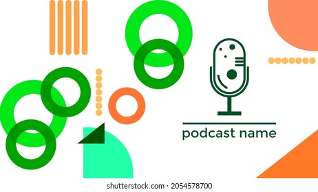 ABSTRACT TEMPLATE PODCAST MICROPHONE FLAT COLOR LIQUID DESIGN BACKGROUND VECTOR. GOOD FOR COVER DESIGN, BANNER, WEB,SOCIAL MEDIA