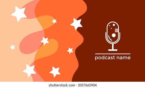 ABSTRACT TEMPLATE PODCAST MICROPHONE FLAT COLOR LIQUID DESIGN BACKGROUND VECTOR. GOOD FOR COVER DESIGN, BANNER, WEB,SOCIAL MEDIA